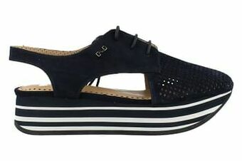 Berca Shoes Nathan-Baume Sandaal Op Plateau Dames Volledig Leder - Blauw aanbieding