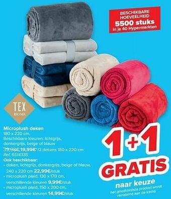 Carrefour Microplush deken aanbieding