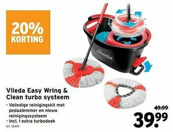 GAMMA Vileda easy wring + clean turbo systeem aanbieding