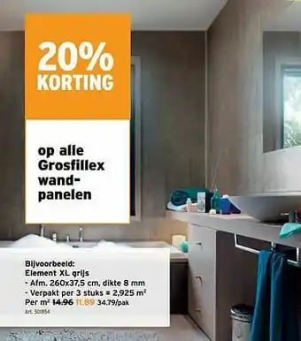 GAMMA Grosfillex wandpanelen element xl grijs aanbieding