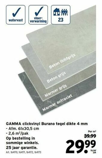 GAMMA Gamma clickvinyl burano tegel aanbieding