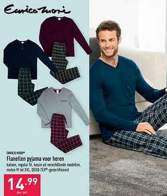 ALDI Flanellen pyjama voor heren aanbieding
