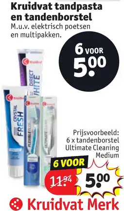 Kruidvat Kruidvat tandpasta en tandenborstel aanbieding