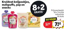 Kruidvat Kruidvat knijpzakjes, maïspuffs, pap en snacks aanbieding