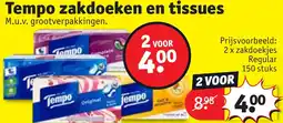 Kruidvat Tempo zakdoeken en tissues aanbieding