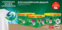 Kruidvat Ariel wasmiddel pods gigapack aanbieding