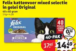 Kruidvat Felix kattenvoer mixed selectie in gelei Original aanbieding