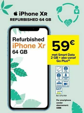 Carrefour Apple iphone xr refurbished 64 gb aanbieding