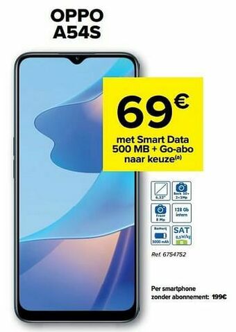 Carrefour Oppo a54s aanbieding
