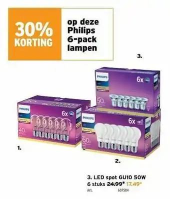 GAMMA Led spot gu10 50w aanbieding