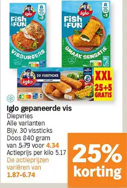 Albert Heijn Iglo gepaneerde vis aanbieding