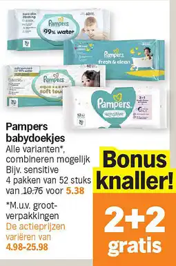 Albert Heijn Pampers babydoekjes aanbieding