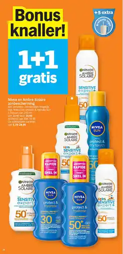 Albert Heijn Nivea en Ambre Solaire zonbescherming aanbieding