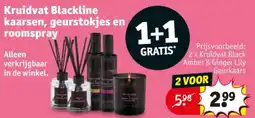 Kruidvat Kruidvat Blackline kaarsen, geurstokjes en roomspray aanbieding