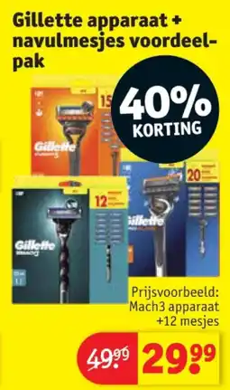 Kruidvat Gillette apparaat + navulmesjes voordeelpak aanbieding