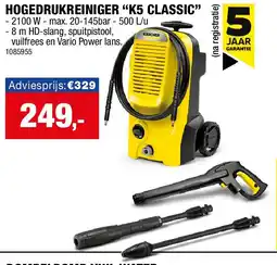 Hubo HOGEDRUKREINIGER “K5 CLASSIC” aanbieding