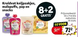 Kruidvat 10 x 7+m bio maïssticks 16 stuks aanbieding