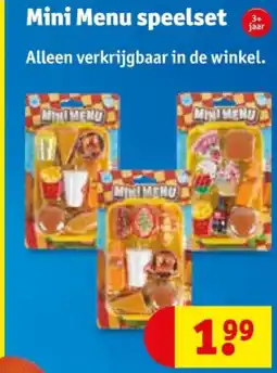 Kruidvat Mini Menu speelset aanbieding