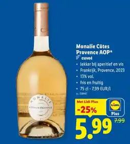 Lidl Monalie Côtes HURE DOLAVE Plus Provence AOP aanbieding