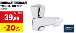 Hubo KOUDWATERKRAAN “COSTA TREND” aanbieding