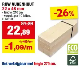 Hubo RUW VURENHOUT 22 x 48 mm aanbieding