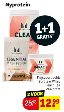 Kruidvat 2 x Clear Whey Peach Tea 244 gram aanbieding