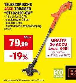 Hubo TELESCOPISCHE ACCU TRIMMER “ST182320-QW” aanbieding