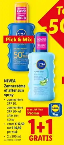 Lidl Zonnecrème of after sun spray aanbieding