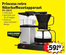 Kruidvat Princess retro filterkoffiezetapparaat aanbieding
