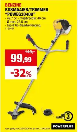 Hubo BENZINE BOSMAAIER/TRIMMER “POWEG30408” aanbieding