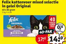 Kruidvat Felix kattenvoer mixed selectie in gelei Original aanbieding