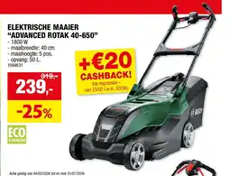 Hubo ELEKTRISCHE MAAIER “ADVANCED ROTAK 40-650” aanbieding