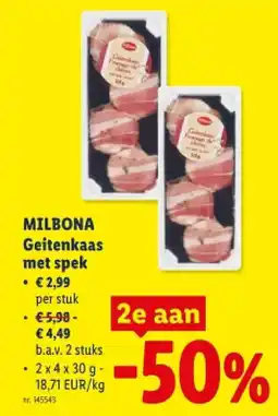 Lidl Geitenkaas met spek aanbieding