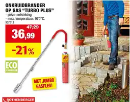 Hubo ONKRUIDBRANDER OP GAS “TURBO PLUS” aanbieding