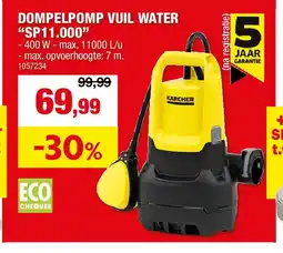 Hubo DOMPELPOMP VUIL WATER “SP11.000” aanbieding