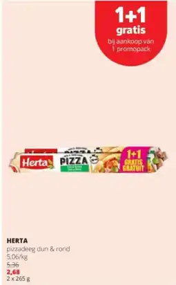 Spar HERTA pizzadeeg dun & rond aanbieding