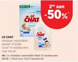 Spar LE CHAT vloeibaar wasmiddel bébé 32 wasbeurten aanbieding