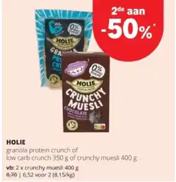 Spar HOLIE crunchy muesli 400 g aanbieding