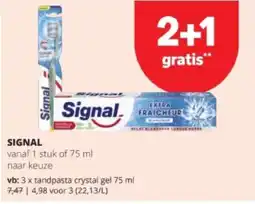 Spar SIGNAL tandpasta crystal gel 75 ml aanbieding