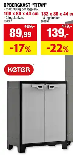 Hubo OPBERGKAST “TITAN” 100 x 80 x 44 cm aanbieding