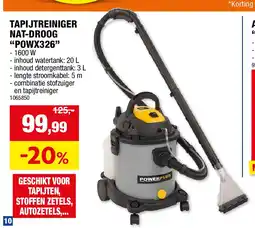 Hubo TAPIJTREINIGER NAT-DROOG “POWX326” aanbieding