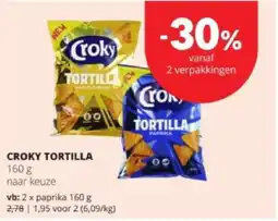 Spar CROKY TORTILLA paprika 160 g aanbieding
