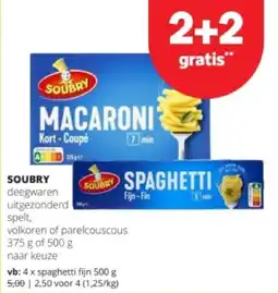 Spar SOUBRY spaghetti fijn 500 g aanbieding