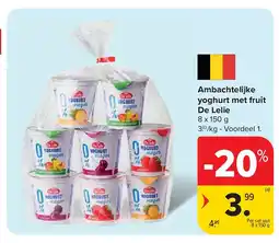 Carrefour Ambachtelijke yoghurt met fruit De Lelie aanbieding