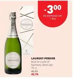 Spar LAURENT-PERRIER brut la cuvée of harmony demi-sec 75 cl aanbieding