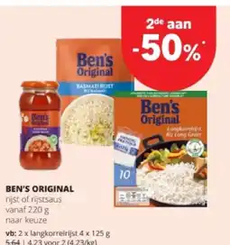 Spar BEN'S ORIGINAL langkorrelrijst 4 x 125 g aanbieding