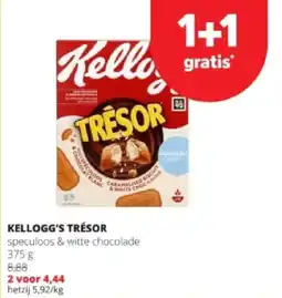 Spar KELLOGG'S TRÉSOR speculoos & witte chocolade 375 g aanbieding