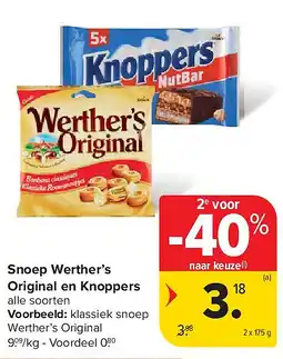 Carrefour Snoep Werther’s Original en Knoppers aanbieding