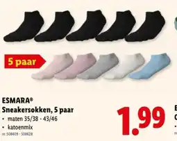 Lidl Sneakersokken, 5 paar aanbieding