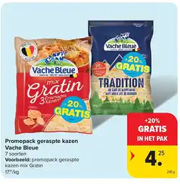 Carrefour Promopack geraspte kazen Vache Bleue aanbieding